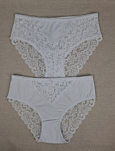 Трусы женские слипы кружевные большие размеры (хлопок)  ALINA 